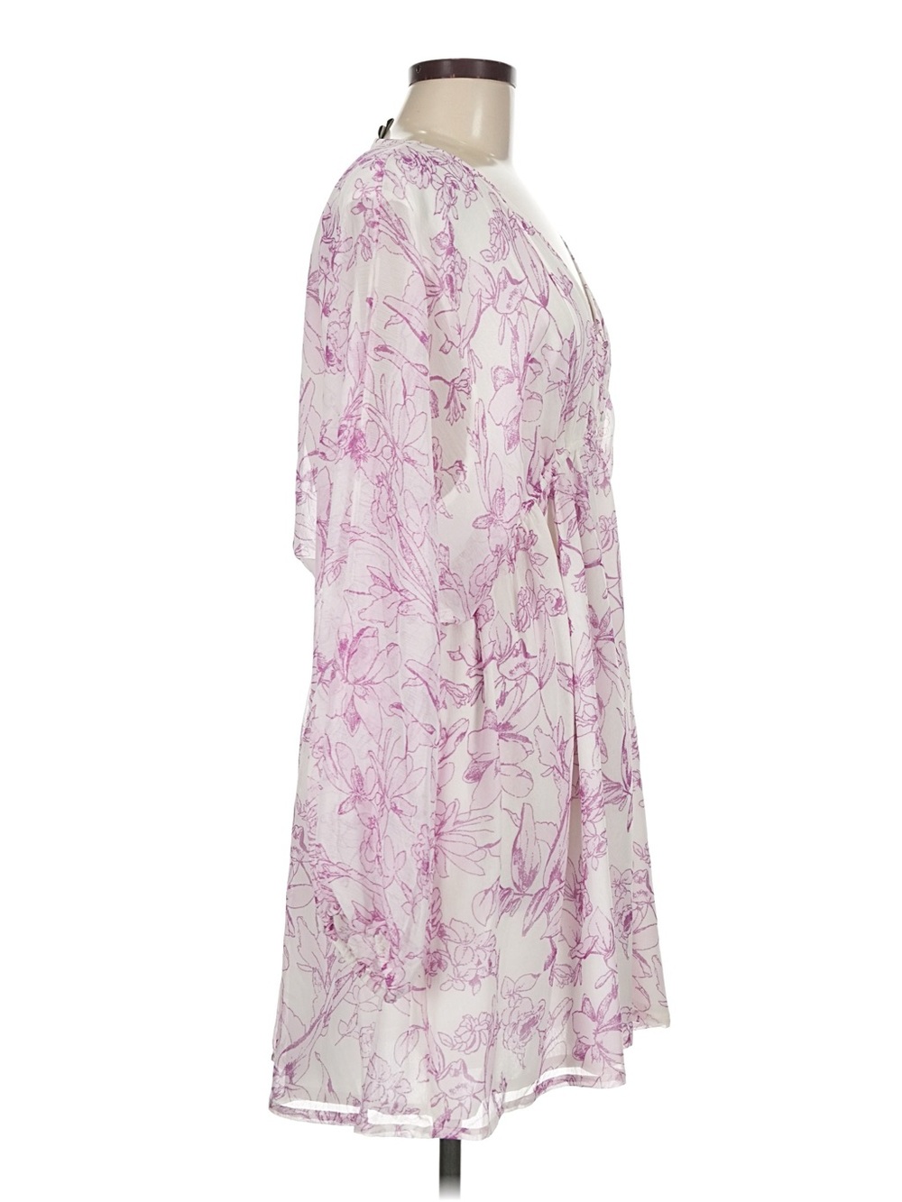 Floral V-Neck Mini Dress in Light Pink - Picture 2 of 8